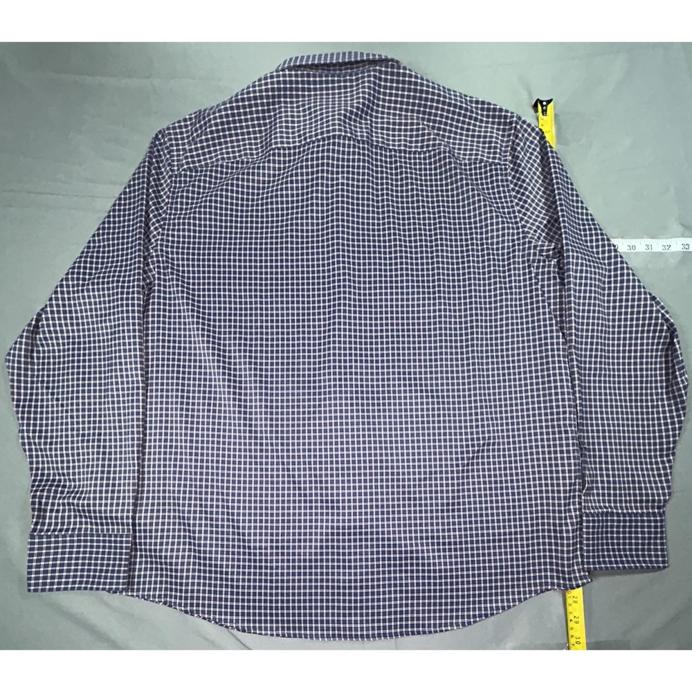 UNTUCKit Shirt Mens 2XL Blue Check Polyester Long Sleeve Button Up Casual Woven - Picture 5 of 5